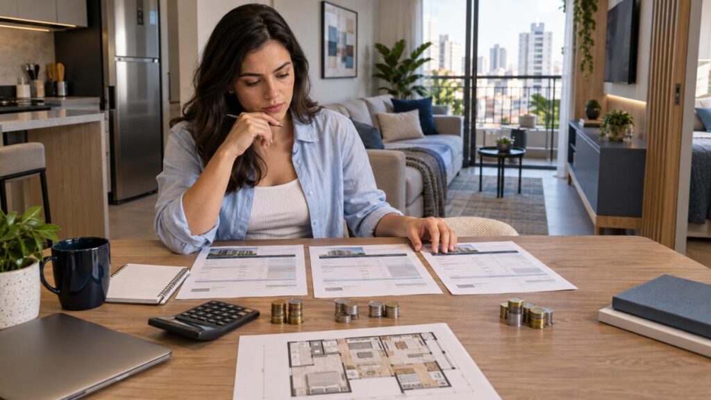 Comparando propostas de financiamento.