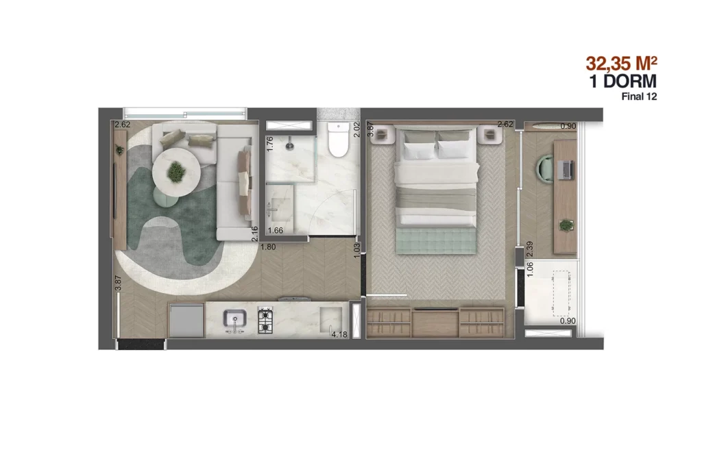 Planta Hi Vila Clementino 1 Dorms 32,35M² Final 12.